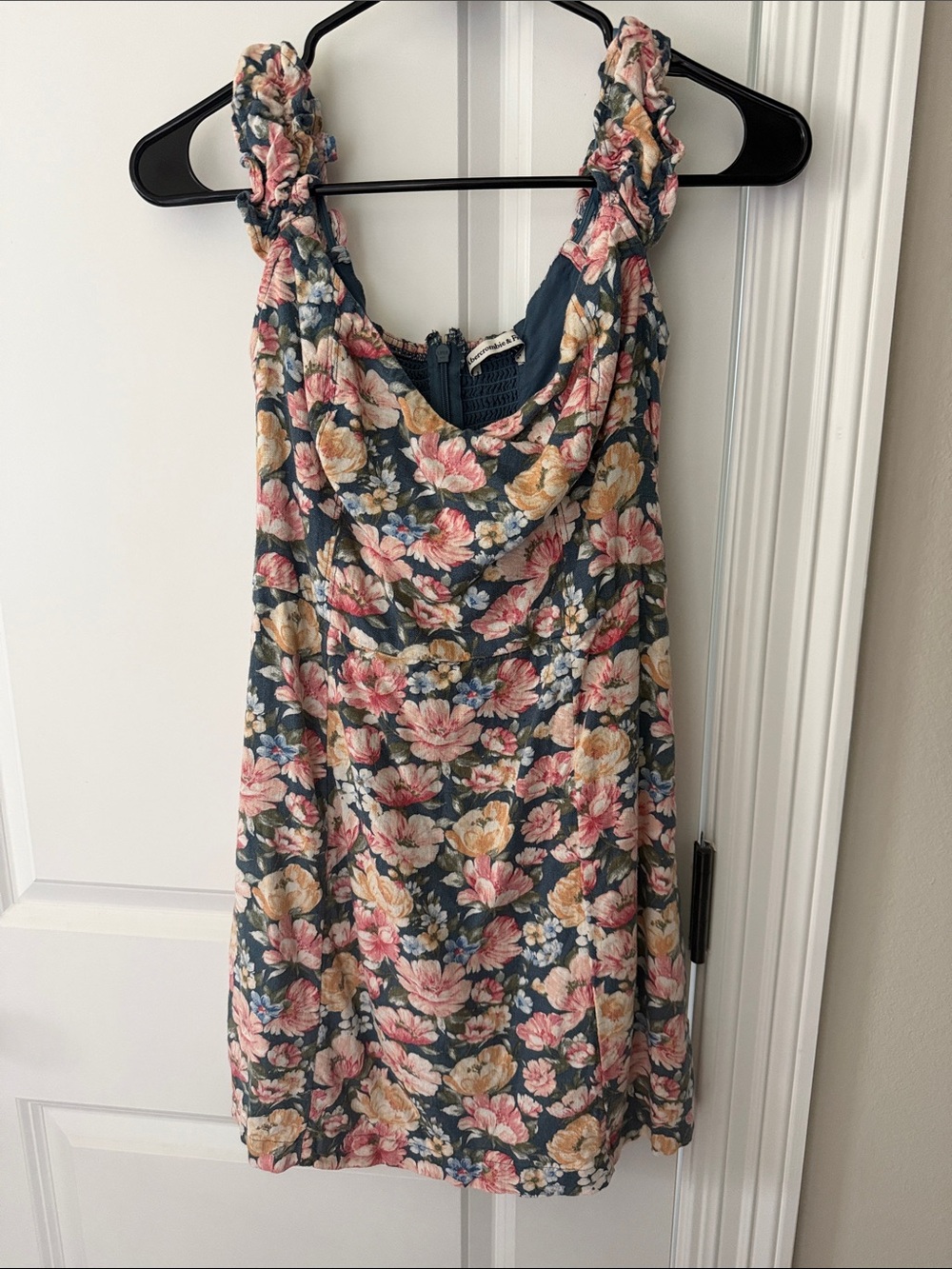 Abercrombie & Fitch Floral Cowl Neck Mini Dress - Blue, Pink & Yellow